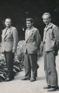 Father Vítězslav Vavřín with colleagues in the first half of the 1960s