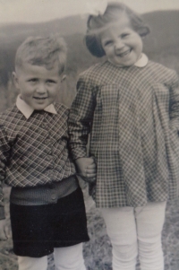 Vladimír Frenzl with his sister Vera in 1956