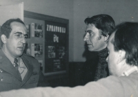 Tomáš Finger (left) in Kutná Hora with actor Jiří Klem in 1985