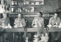 Tomáš Finger (far right) at the Western Military District Club in Tábor in the late 1970s and early 1980s