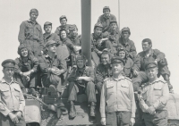 Tomas Finger (above right) with classmates and commanders at the Klement Gottwald Military Political Academy