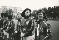 Alena Mejzlíková (druhá zprava) na olympiádě 1980 v Moskvě