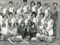 Alena Mejzlikova (kneeling third from the right) and the team of Slavia Prague, 1982