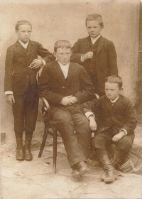 Grandfather Gustav Heidler (third from left) with his brothers Jan, Ferdinand and Artur, 1893