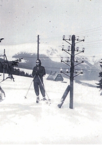 Skiing in Benecko, 1950s