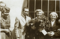 Graduation of his wife Vlasta, in front of Charles University