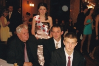 At the graduation ball of granddaughter Barborka with son-in-law Karel Balcar and grandson Mark, Náchod, 2015