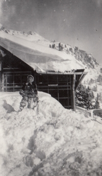 A memorial as a child in the High Tatras, where he and his family went for a convalescent stay because of whooping cough, early 1950s