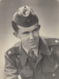 Jiří Cimrman as a rookie in the army