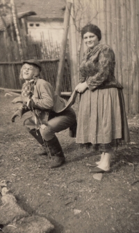 Jiří Cimrman as a young water goblin n in the play Lantern in the backyard in Úlice, 1950s