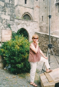 Vlasta Křížová Gallerová at the Festival of Medieval Theatre, Italy 1993