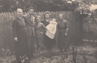 Great-grandmother on my father's side on the right, grandfather Bohuslav Pavlovský with grandmother Anna Pavlovská, father Zdeněk Pavlovský and his little sister, 1941