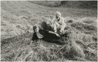 Photographs from the beginning of Plch's cooperation with the EPOS photographic group in the late 1960s. L. Plch with two student "hippies" was a model for F. Maršálek