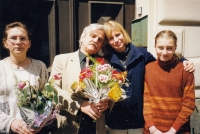 Ervín Kukuczka with Jitka Molavcová and daughters, Ústí nad Orlicí, around 2000