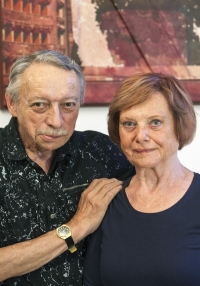 Vlasta Křížová Gallerová with her husband Karel, 2019