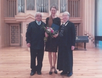 Mr. and Mrs. Kukuczka with their daughter Anna, around 2010