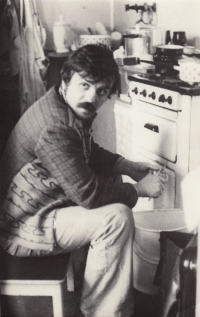 Husband Ervín at the rectory in Hostinné, mid-1970s