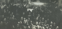 Funeral in the church after the events of the end of the war in Trhová Kamenice