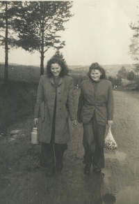 Sisters Marie and Milada Pilařovy (from left), Marie was shot by retreating German troops at the end of the war