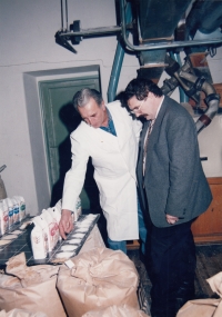 Václav Němeček with Josef Lux in the nineties in Automatic Mills