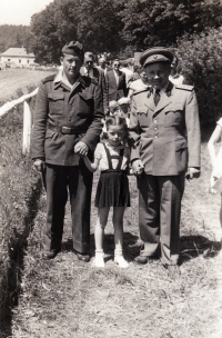 With uncles - left Mirek Jackl, right Jaroslav Filip