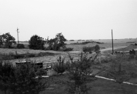 View from the house of the Živný family in Barrandov, Soviet tanks hid in the distance, August 1968