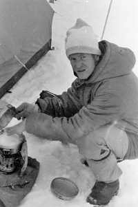 On a winter crossing in the Romanian mountains, 1985