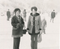 Kitty Pavelková with her sister Marta Šebková, 1975