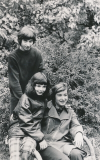 With my brother and mother during my father's imprisonment, 1975