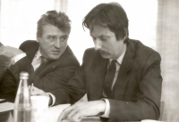 Co-optation to the position of Vice-Chairman of the District National Committee in Chrudim. Witness with Ladislav Dvořák (Minister of the Government of Czechoslovakia in 1989-1990) in Chrudim in February 1990