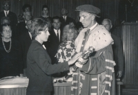 Anna Dusová at graduation, 1968