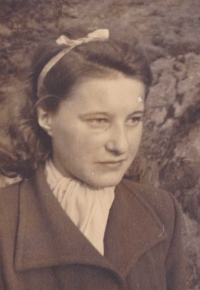 Anežka Kesslerová after high school graduation in 1952