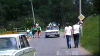 The road in Okarec on the day of a festival organised by Lubomír Kressa