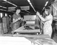 Production process in Hedva's tie factory (1980s)