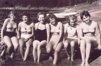 Alena Gebertová second from the right, late 1950s