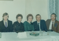 At the celebration, Jiří Hýř second from the right, 80s