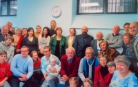 Jan Tomeček (far right) with his compatriots who meet in the Czech church in Astoria