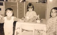 Dobromila Šebestová's first three daughters - from left: Tereza, Kateřina and Dobromila, mid-1980s