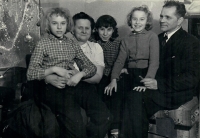 Ludmila Jurásková with her parents and sisters at Christmas in 1957