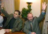 At the Union of Freedom club in the Chamber of Deputies, on the right, Deputy Prime Minister and US-DEU Chairman Petr Mareš, 2003