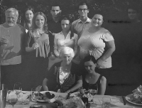 Libuše Břenková with grandchildren and extended family