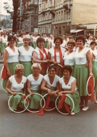 Ludmila Jurásková with her colleagues at the 1975 Spartakiada