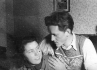 Edeltraud Riedel with her future husband Adolf / Bruntál / c. 1947