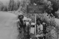 Miroslav Vít (left) with a friend on a big tramp, summer 1964