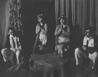 Jan Vaculík at the Orpheus Theatre with his brother Ondrej, performance The Ship of Fools, 1984