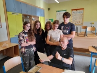 Team of pupils participating in the project Stories of Our Neighbours with Stanislav Pilík, Rakovník, 2023