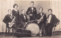 The family band of the grandfather of Jindrich Pukovec (third from the left, 1920s)