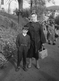 Mom with her eldest son Honza, ca. 1968