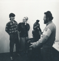 Olga and Miroslav Hudeček with their son Dominik, 1980s