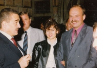 With his wife Hana and Karel Schwarzenberg, 1992